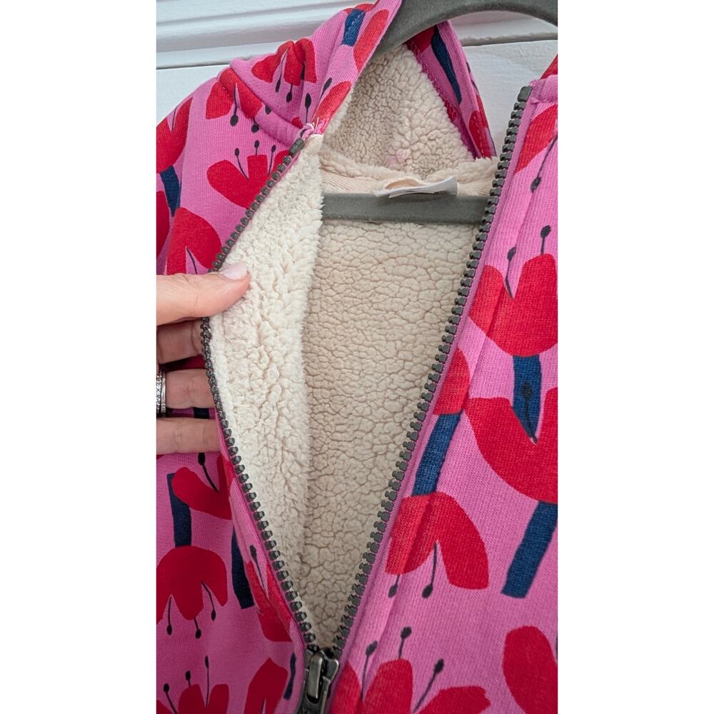Hanna Andersson Tulip Print Faux Shearling Lined Hoodie US 10 // 140 CM - Picture 9 of 9